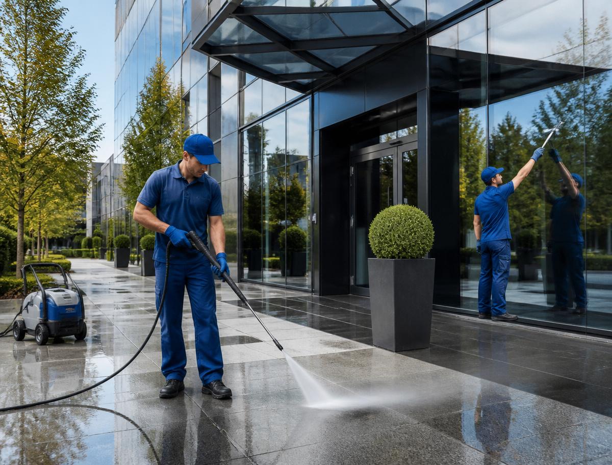 Motion Mist professional facility services crew at work